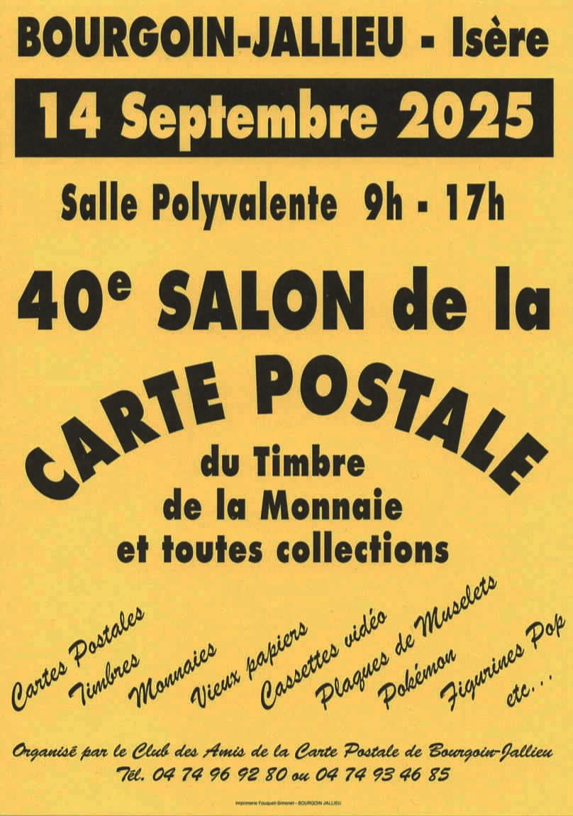 Salon de la Carte Postale Bourgoin-Jallieu septembre 2025